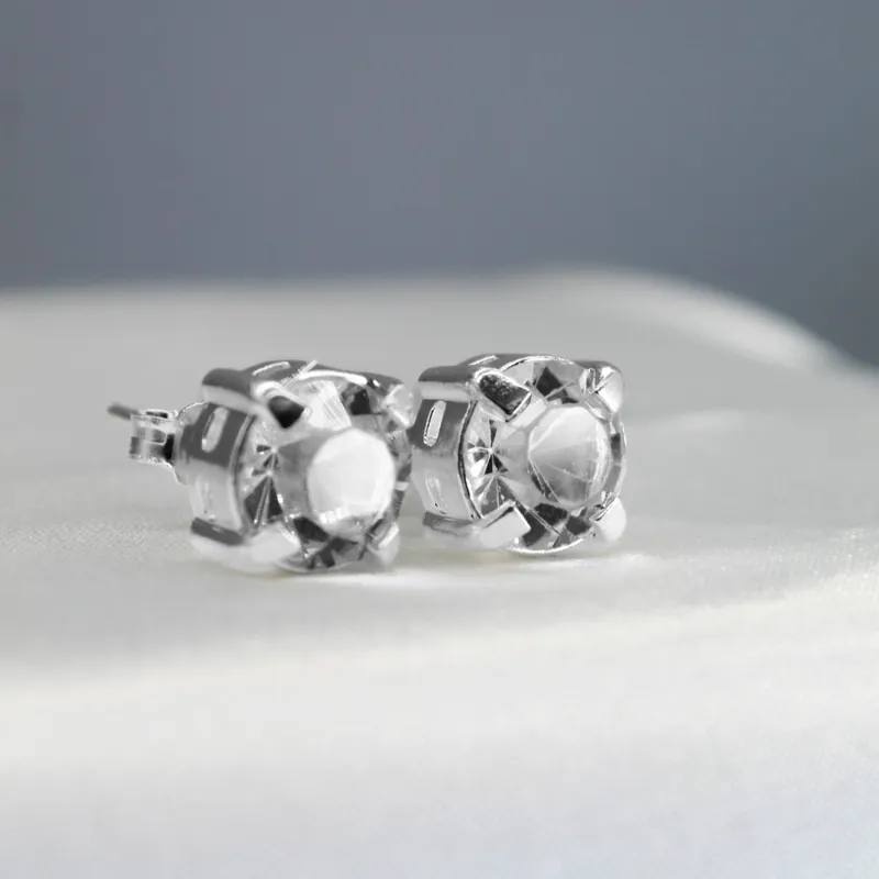 Silver earrings with cubic zirconia