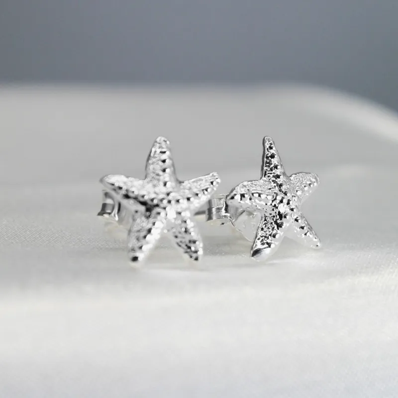 925 Silver starfish earrings