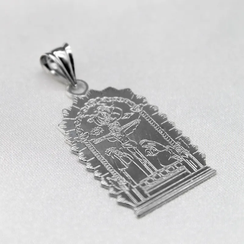 Laser-engraved religious Silver pendant