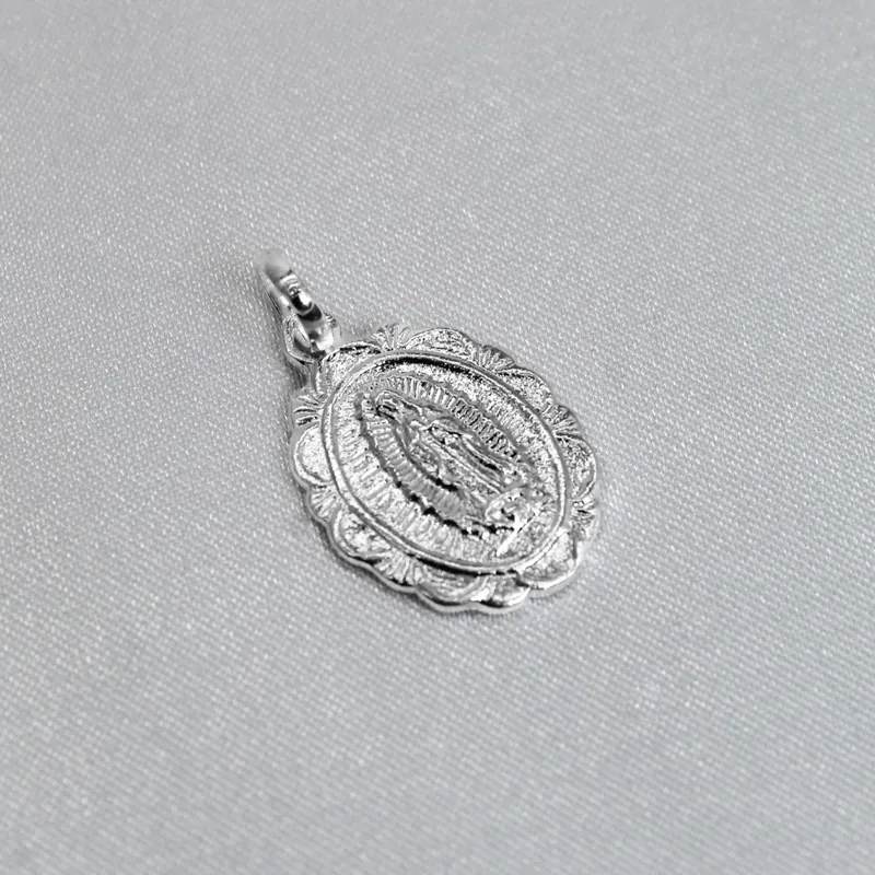 Cast Silver Virgin Mary pendant