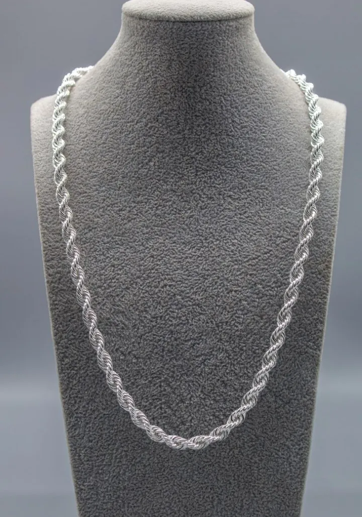 Cadena gruesa de Plata 925 en busto, joyería de Plata al por mayor