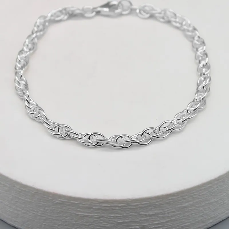 Silver cable chain bracelet