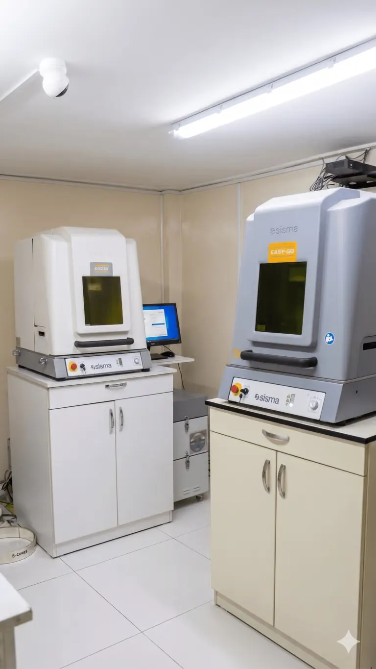 Laser engraving machines for jewelry at the New Fashion Peru factory